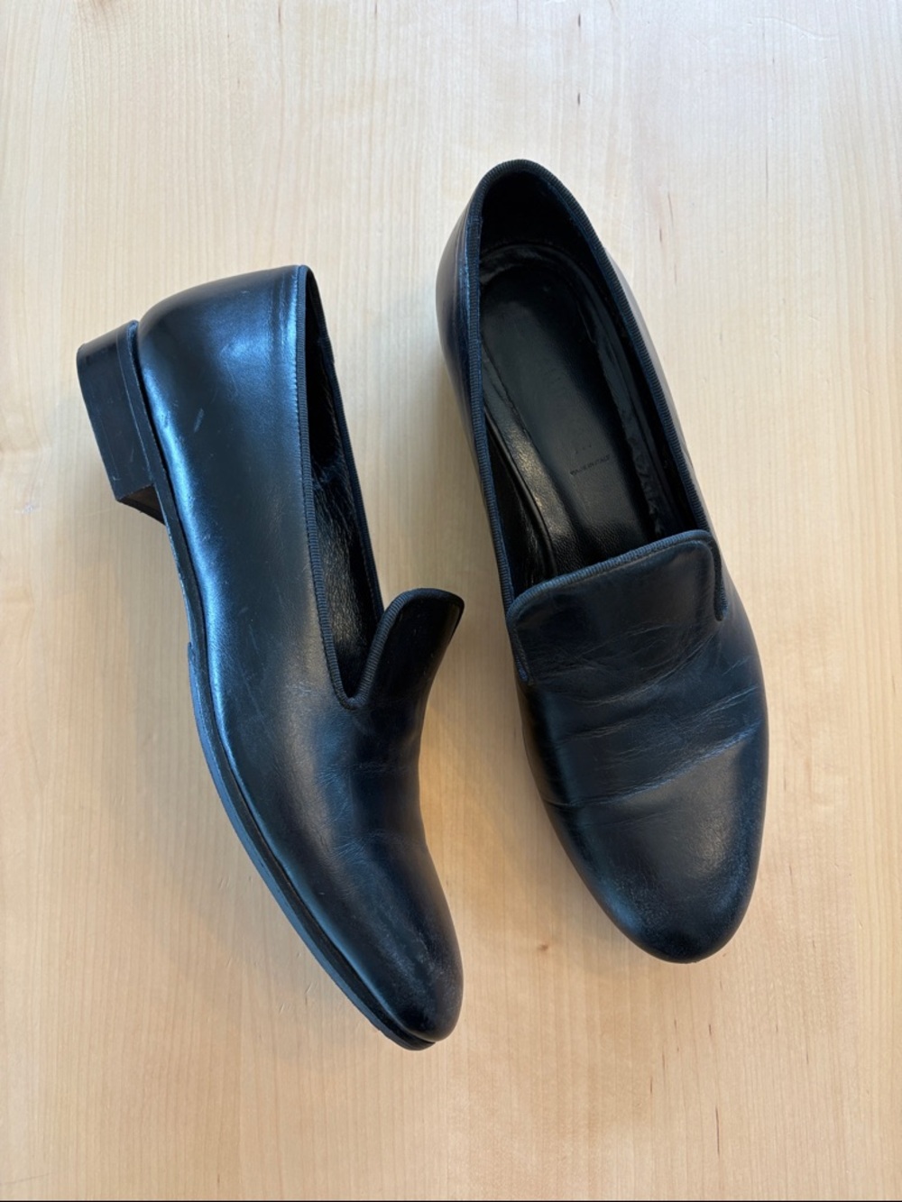 Alumnae Black Leather Loafers